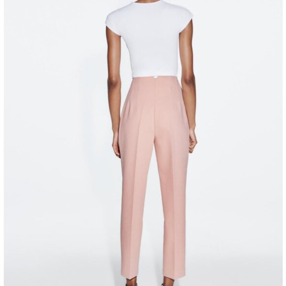 Zara XS High Waisted Pants Pink - Picture 2 of 4